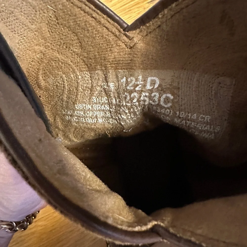 Justin Kids Brown Western Cowboy Boots 12 1/2D Bay Westerner 2253C